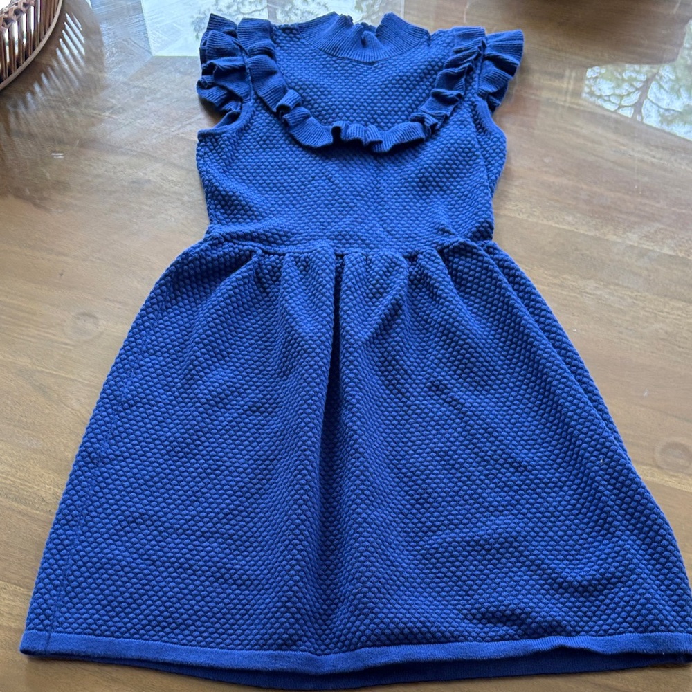 Janie and Jack Textured Royal Blue Ruffle Dress